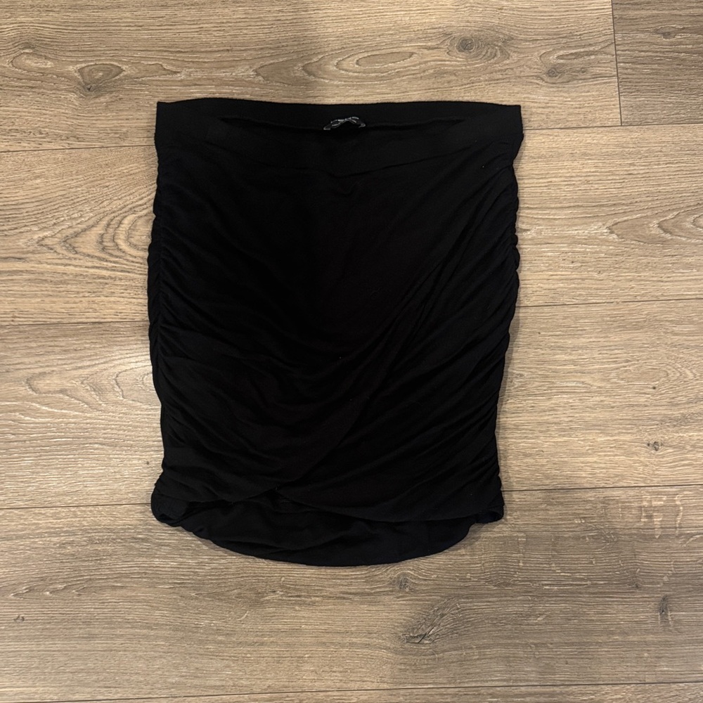 bebe Black Ruched Women's Pencil Skirt